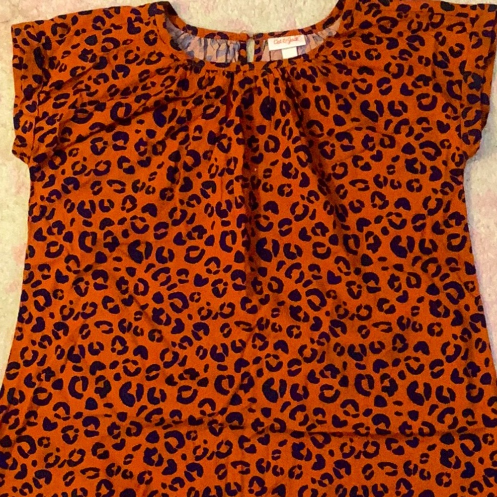 Cat and Jack Kids cheetah print blouse